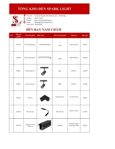 bảng giá đèn ray nam châm