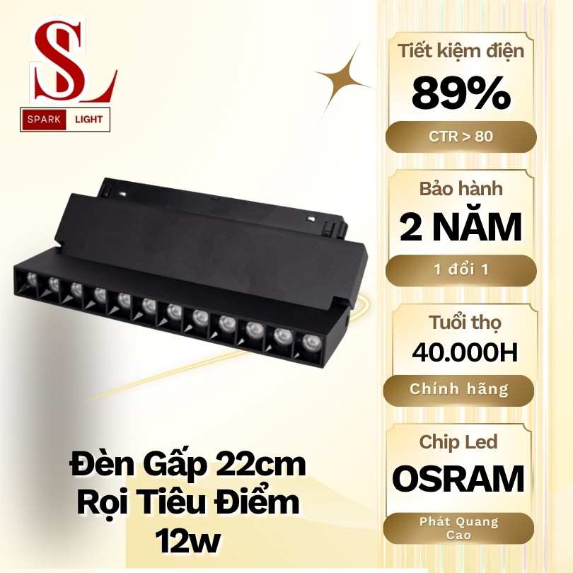 Đèn tiêu điểm gập 12w