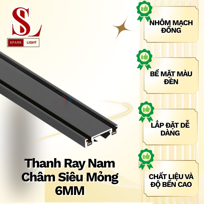 thanh ray nam châm nổi siêu mỏng